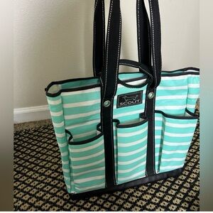 Scout Aqua and Black Striped Tote